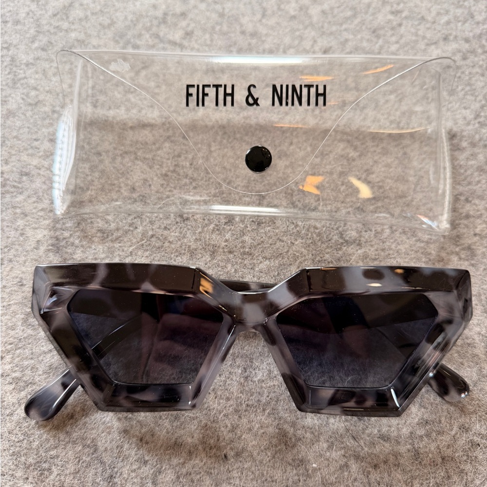 Fifth & Ninth Alaia Geometric Gray Tortoise Sunglasses